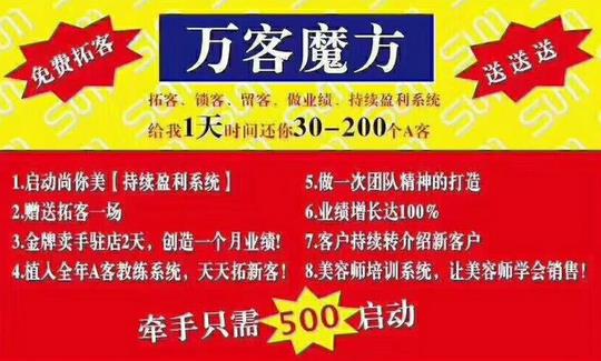 尚你美萬(wàn)客魔方拓客培訓(xùn)系統(tǒng)